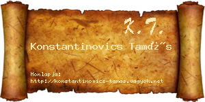 Konstantinovics Tamás névjegykártya