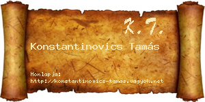 Konstantinovics Tamás névjegykártya